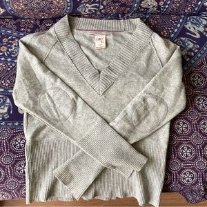 Rare Gap 100% Cashmere Gray V-neck Sweater Size M